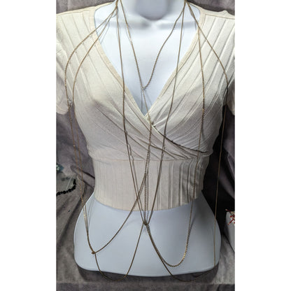 Party Club Gold-Tone ALDO Layered Body Chain