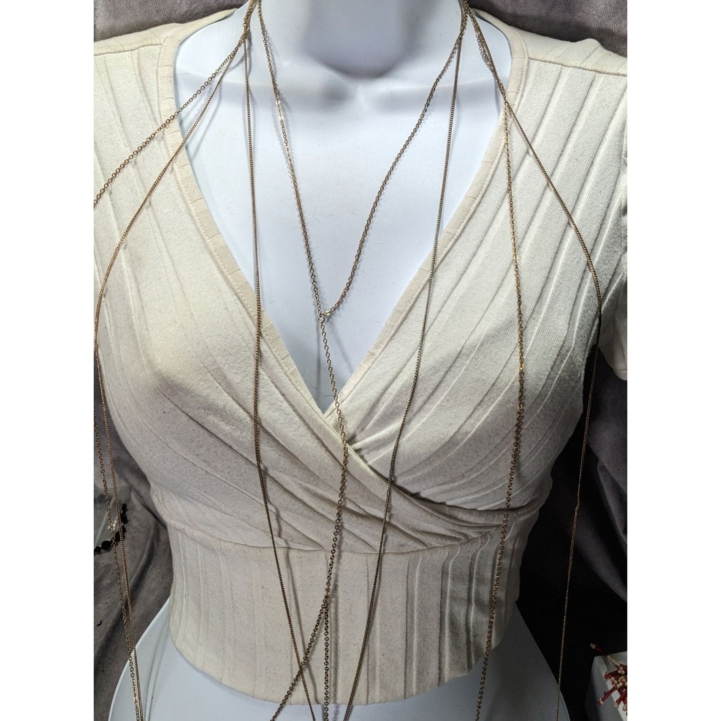 Party Club Gold-Tone ALDO Layered Body Chain