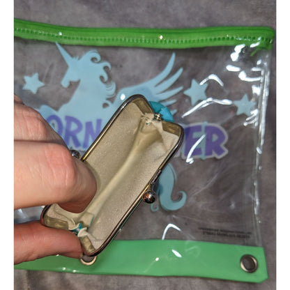 Kawaii Unicorn Pastel Clear Vinyl Green Pencil Pouch Blue Coin Purse Set of 2