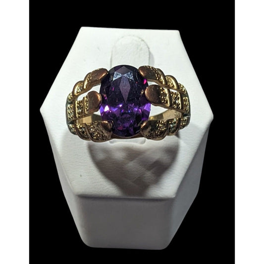 Vintage Regal Men's Ring Marked 18K GF With Purple Stone Size 12