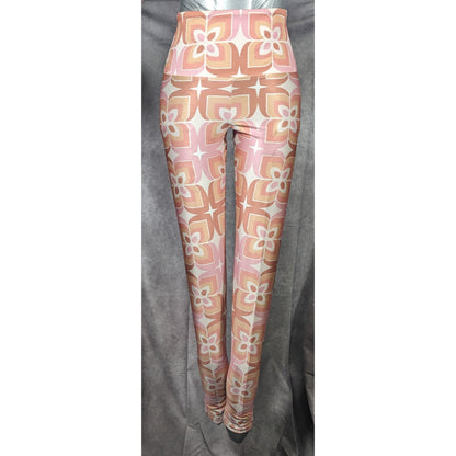 Goldsheep Retro Printed Pink And Orange Leggings