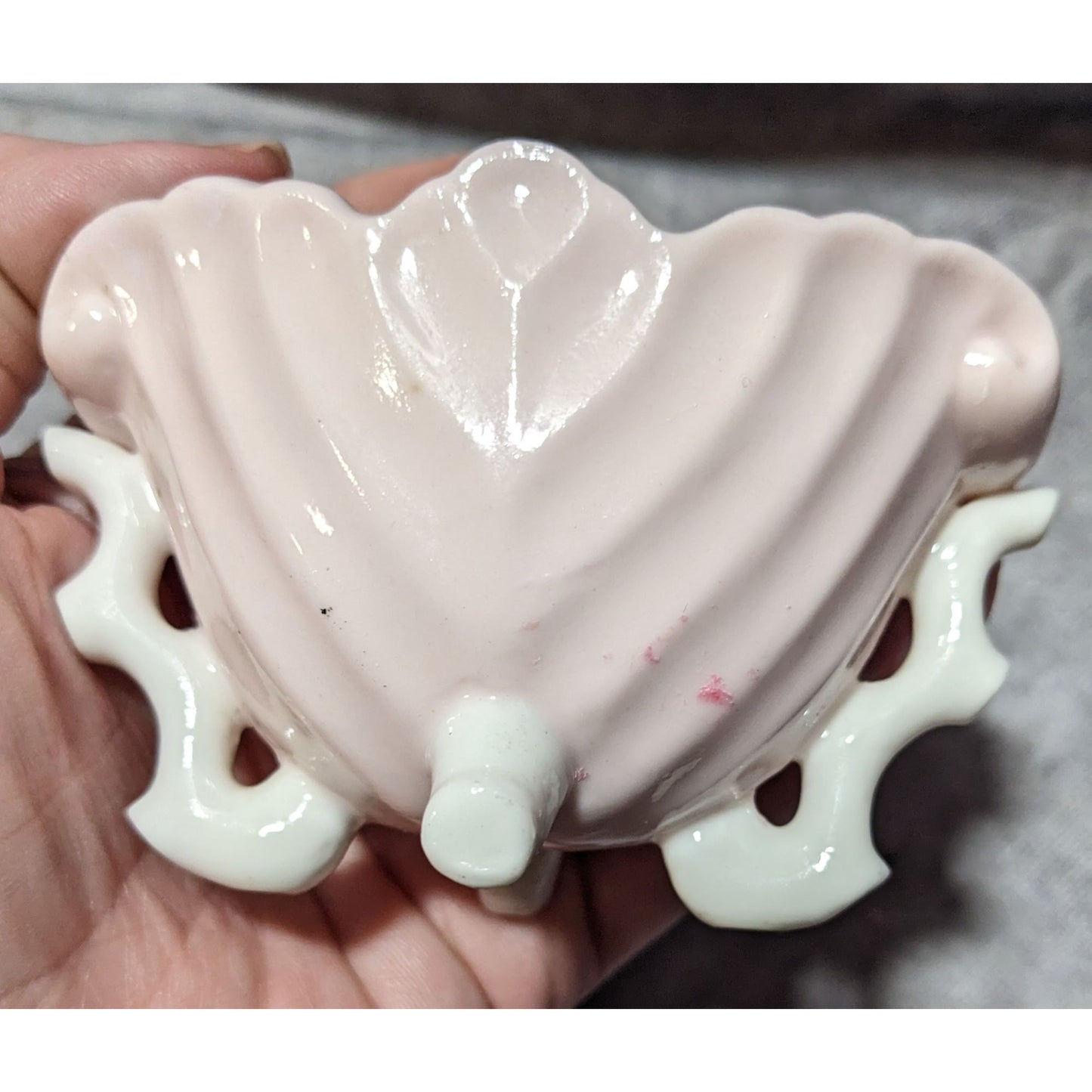 Vintage Pink And White Floral Ceramic Candle Holder