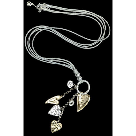 C Est 1946 Religious Heart Charm Tassel Necklace