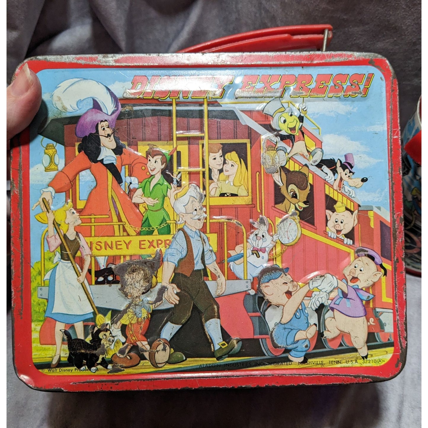 Vintage 70s Disney Express Lunchbox And Thermos Set