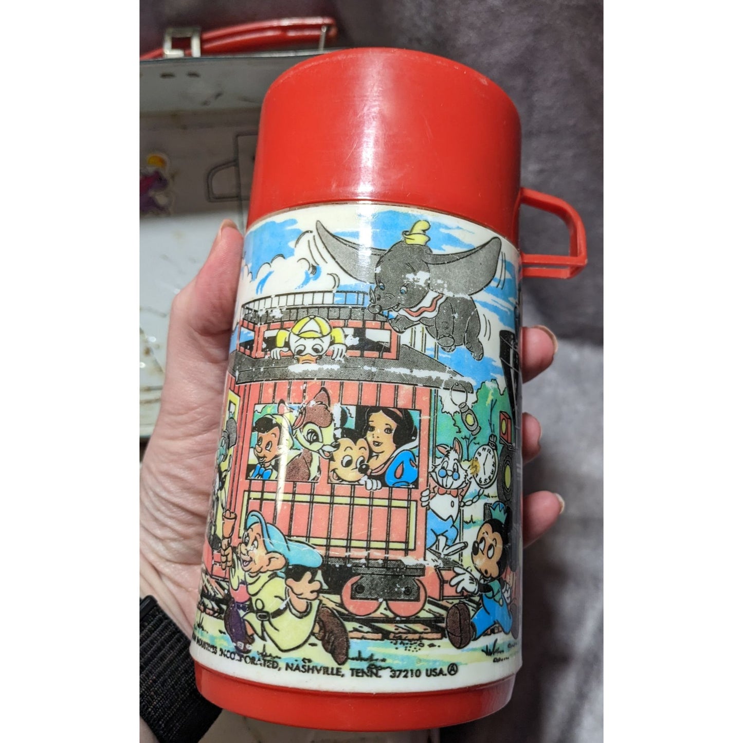 Vintage 70s Disney Express Lunchbox And Thermos Set