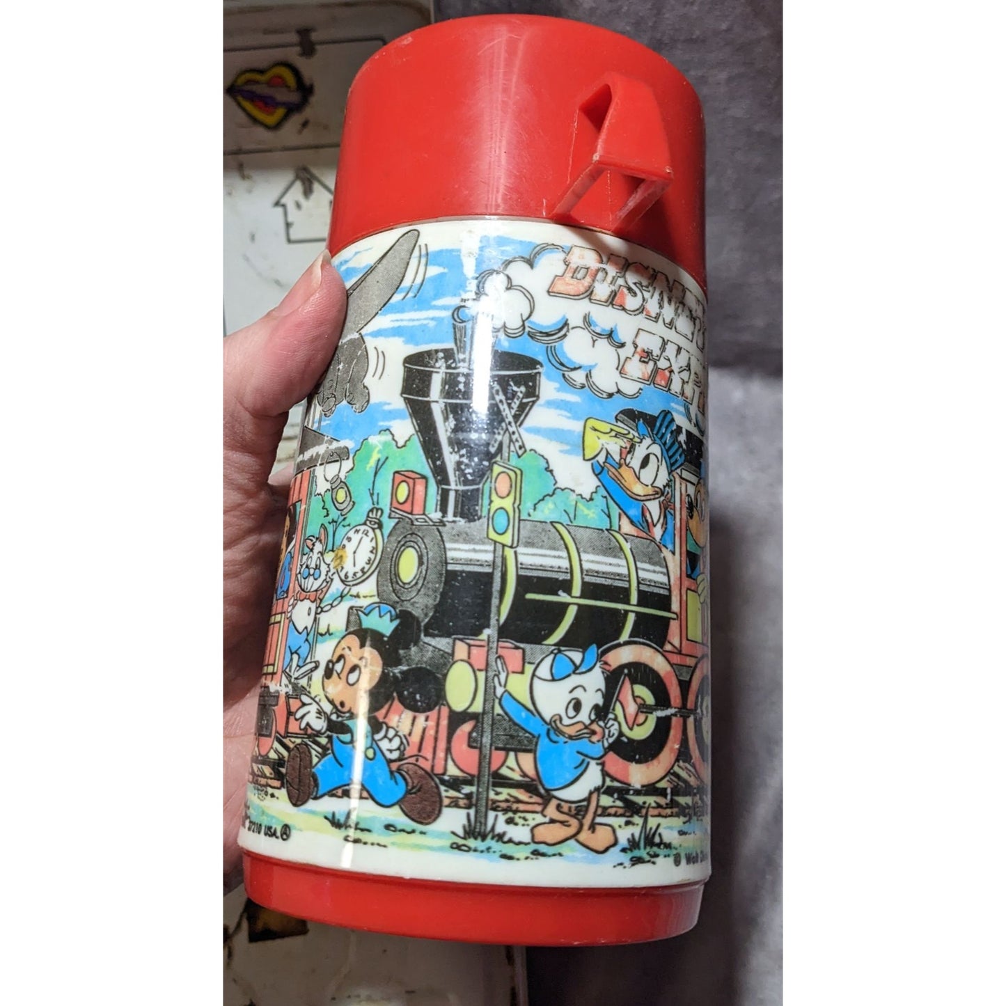 Vintage 70s Disney Express Lunchbox And Thermos Set