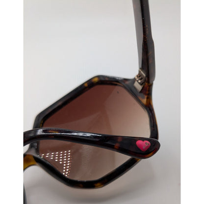 Betsey Johnson Oversized Tortoise Sunglasses With Gradient Brown Lenses