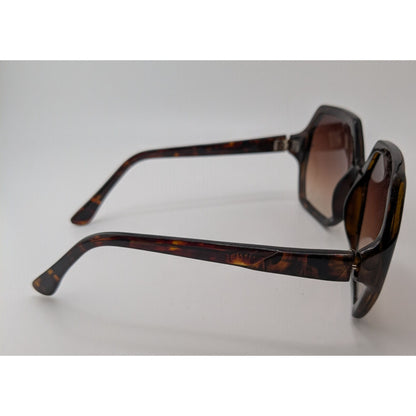 Betsey Johnson Oversized Tortoise Sunglasses With Gradient Brown Lenses
