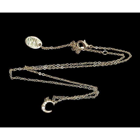 Minimalist Celestial Rhinestone Moon Pendant Necklace