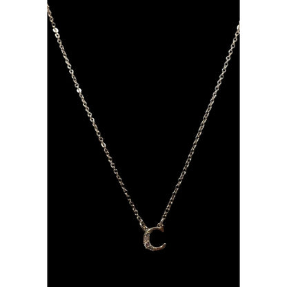 Minimalist Celestial Rhinestone Moon Pendant Necklace