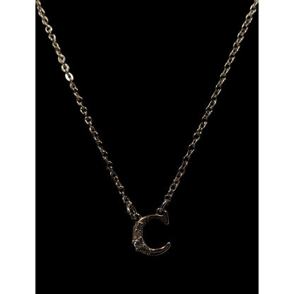 Minimalist Celestial Rhinestone Moon Pendant Necklace