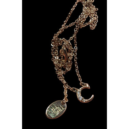 Minimalist Celestial Rhinestone Moon Pendant Necklace