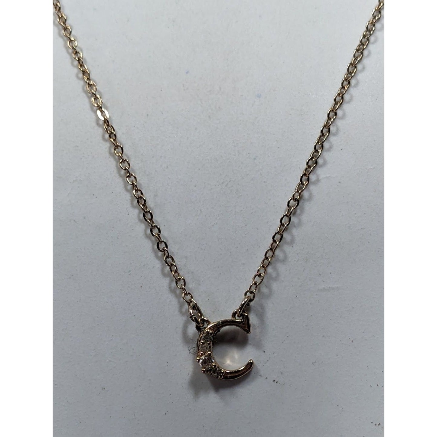 Minimalist Celestial Rhinestone Moon Pendant Necklace