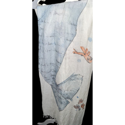 Whimsical Italian "The Sea Ends Where The Sky Begins" Art Scarf/Shawl