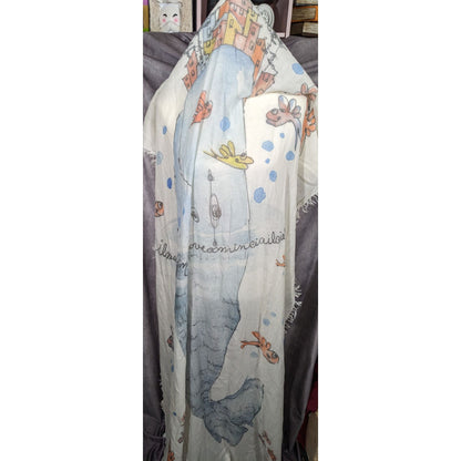 Whimsical Italian "The Sea Ends Where The Sky Begins" Art Scarf/Shawl