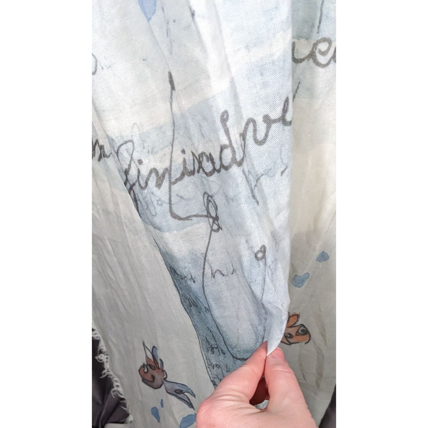 Whimsical Italian "The Sea Ends Where The Sky Begins" Art Scarf/Shawl