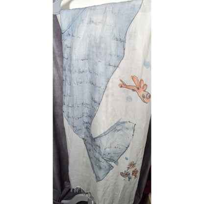 Whimsical Italian "The Sea Ends Where The Sky Begins" Art Scarf/Shawl