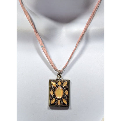 1928 Pink And Yellow Fairycore Pendant Necklace