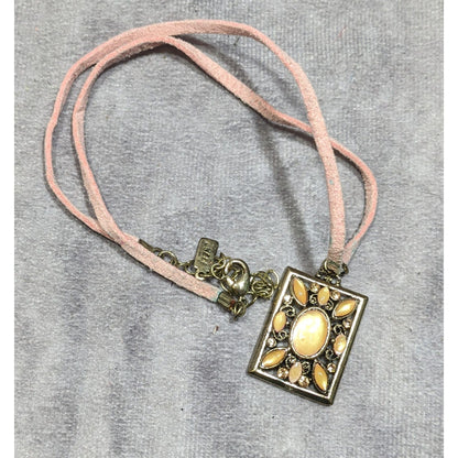 1928 Pink And Yellow Fairycore Pendant Necklace