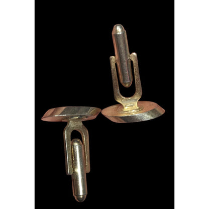 Vintage Cursive Monogram Engraved Silver Tone Cufflinks