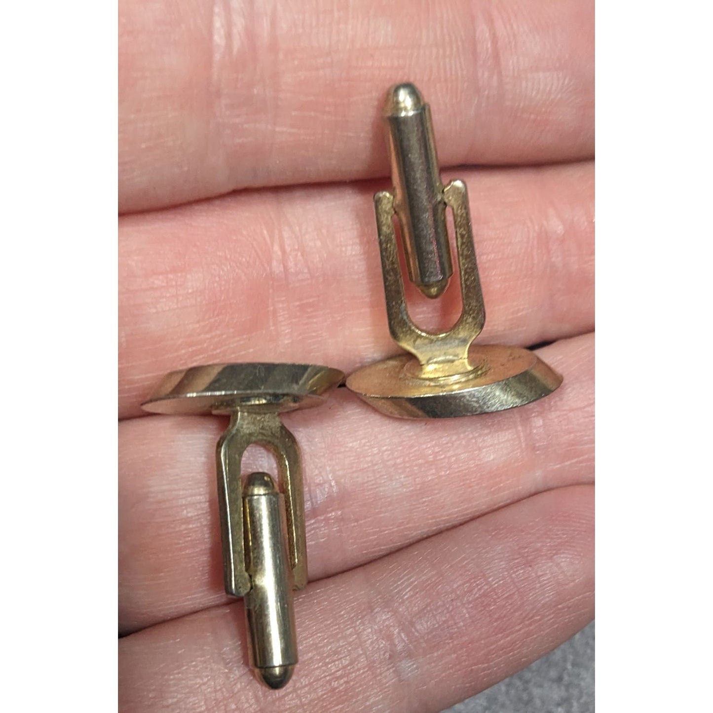 Vintage Cursive Monogram Engraved Silver Tone Cufflinks