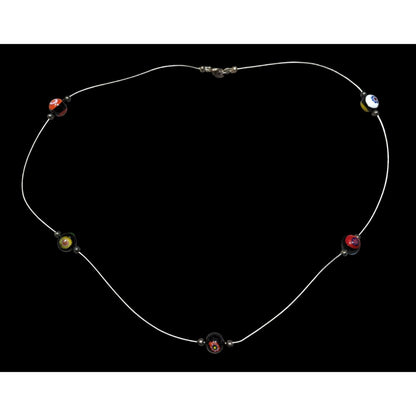 Handcrafted Murano Glass Bead Necklace With Silver Wire