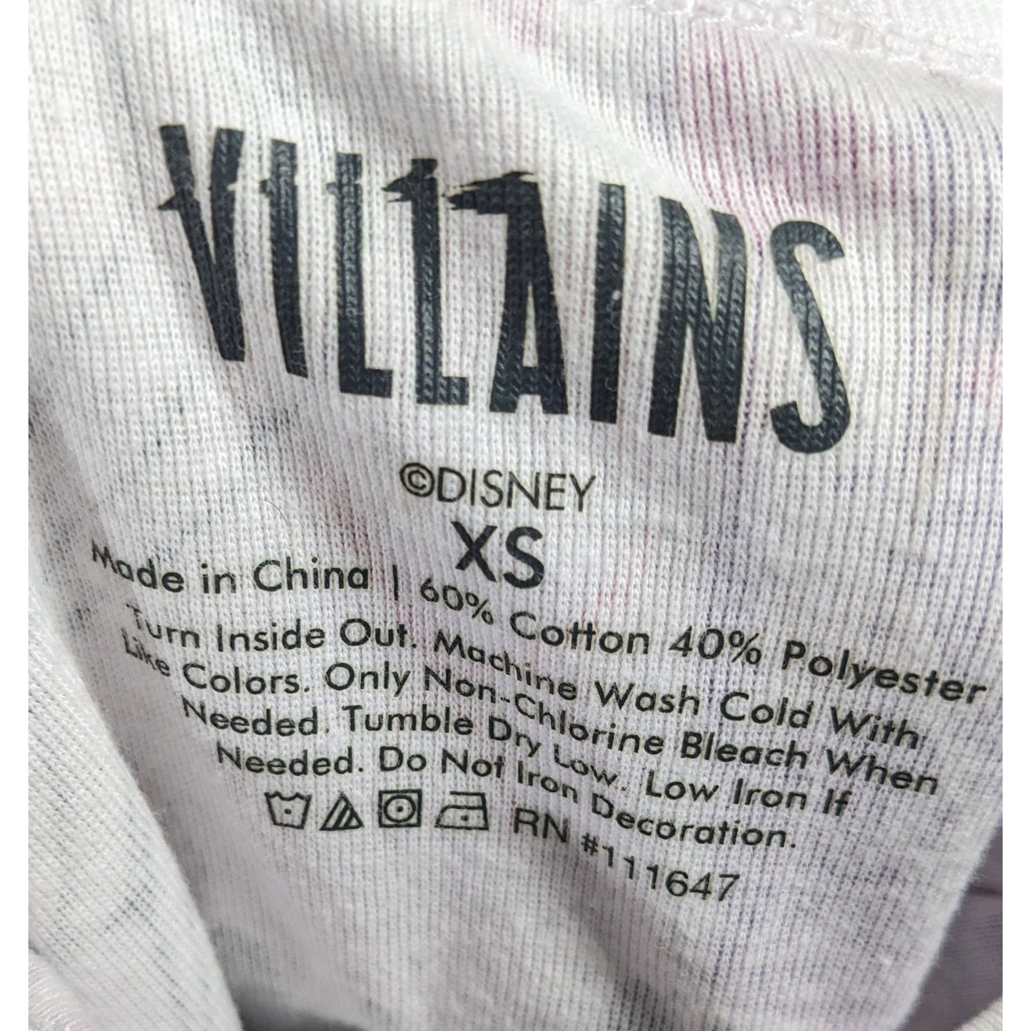 Disney Villains Allover Icon Print Cropped Tee Size XS