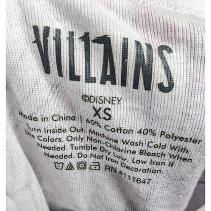 Disney Villains Allover Icon Print Cropped Tee Size XS
