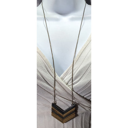 1934 Arrowstack Chevron Multi-Metallic Pendant Necklace