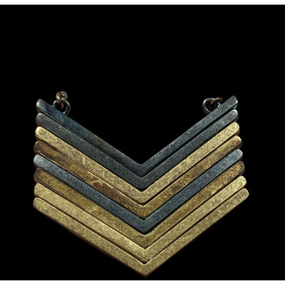 1934 Arrowstack Chevron Multi-Metallic Pendant Necklace