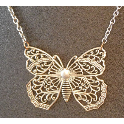 Whimsical Fairycore Filigree Butterfly Necklace