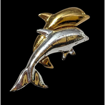 Vintage Napier Mixed Metal Tone Dolphin Brooch