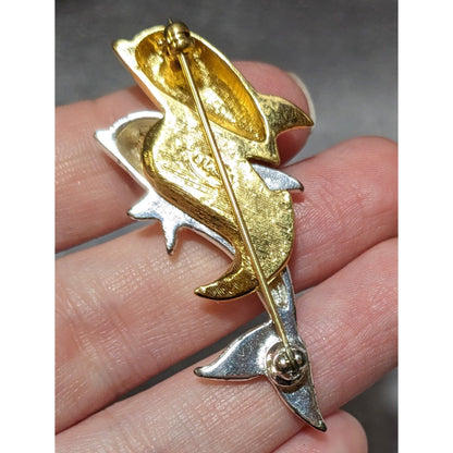 Vintage Napier Mixed Metal Tone Dolphin Brooch