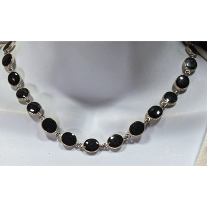 Vintage Reversible Black & Cream Enamel Link Necklace