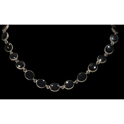 Vintage Reversible Black & Cream Enamel Link Necklace