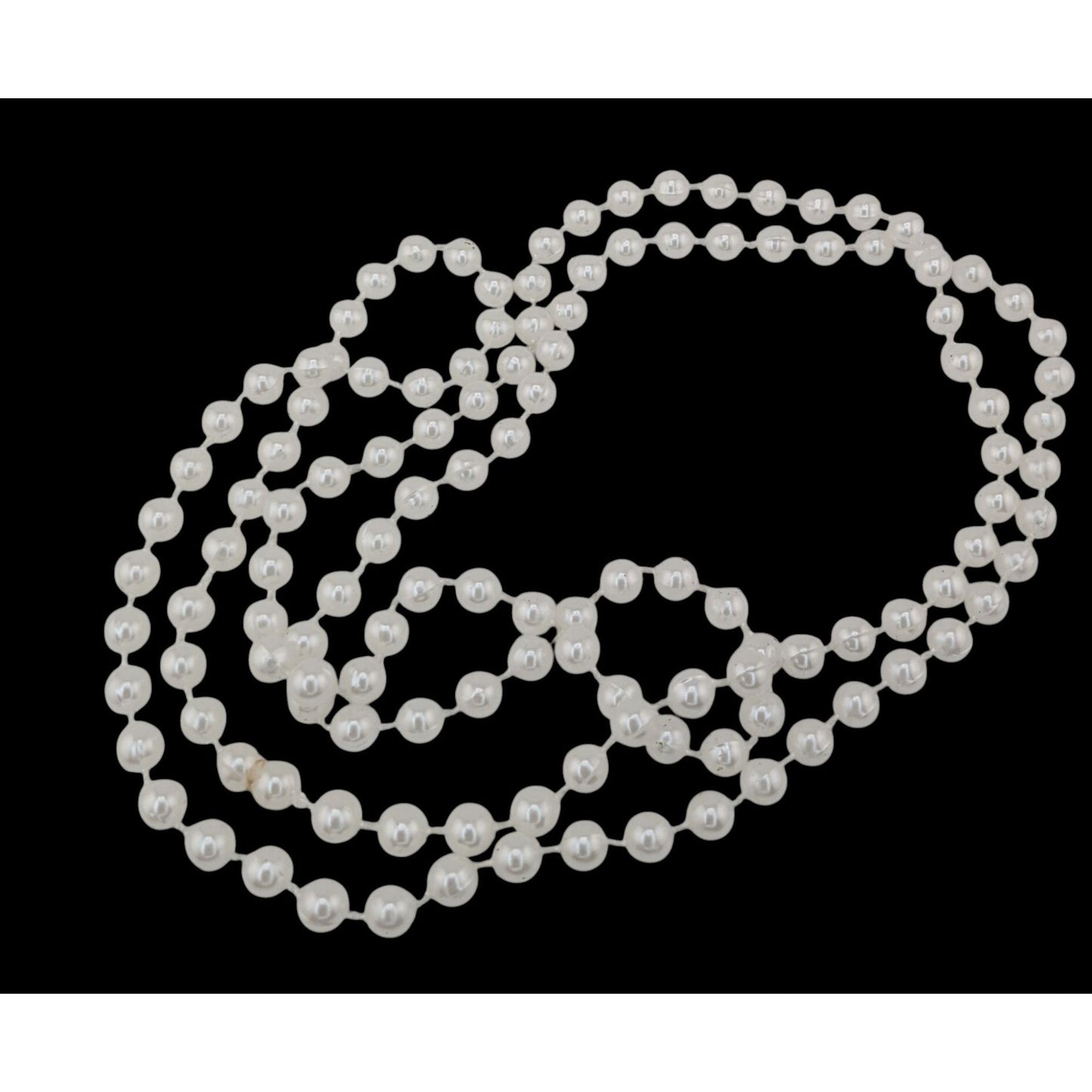 Long White Faux Pearl Necklace 46" Strand For Layering Or Formal Wear