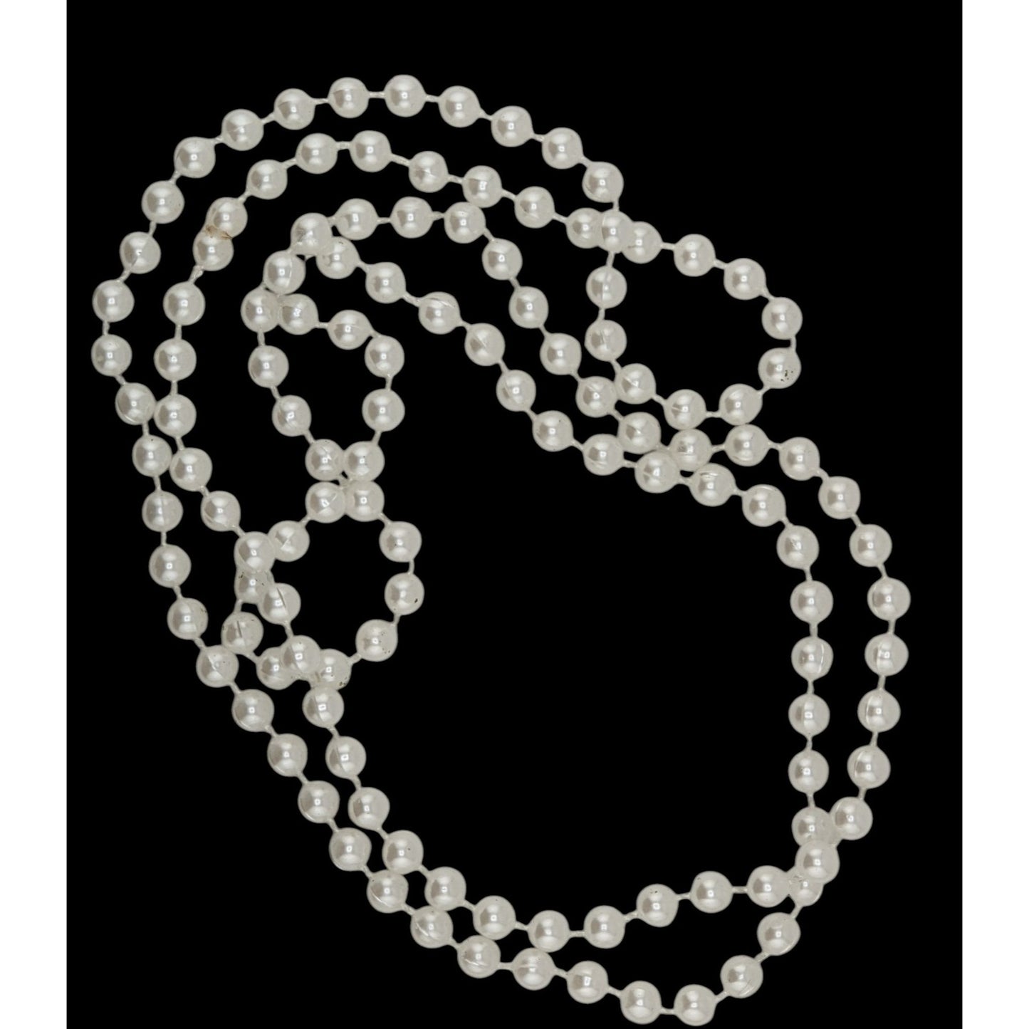 Long White Faux Pearl Necklace 46" Strand For Layering Or Formal Wear