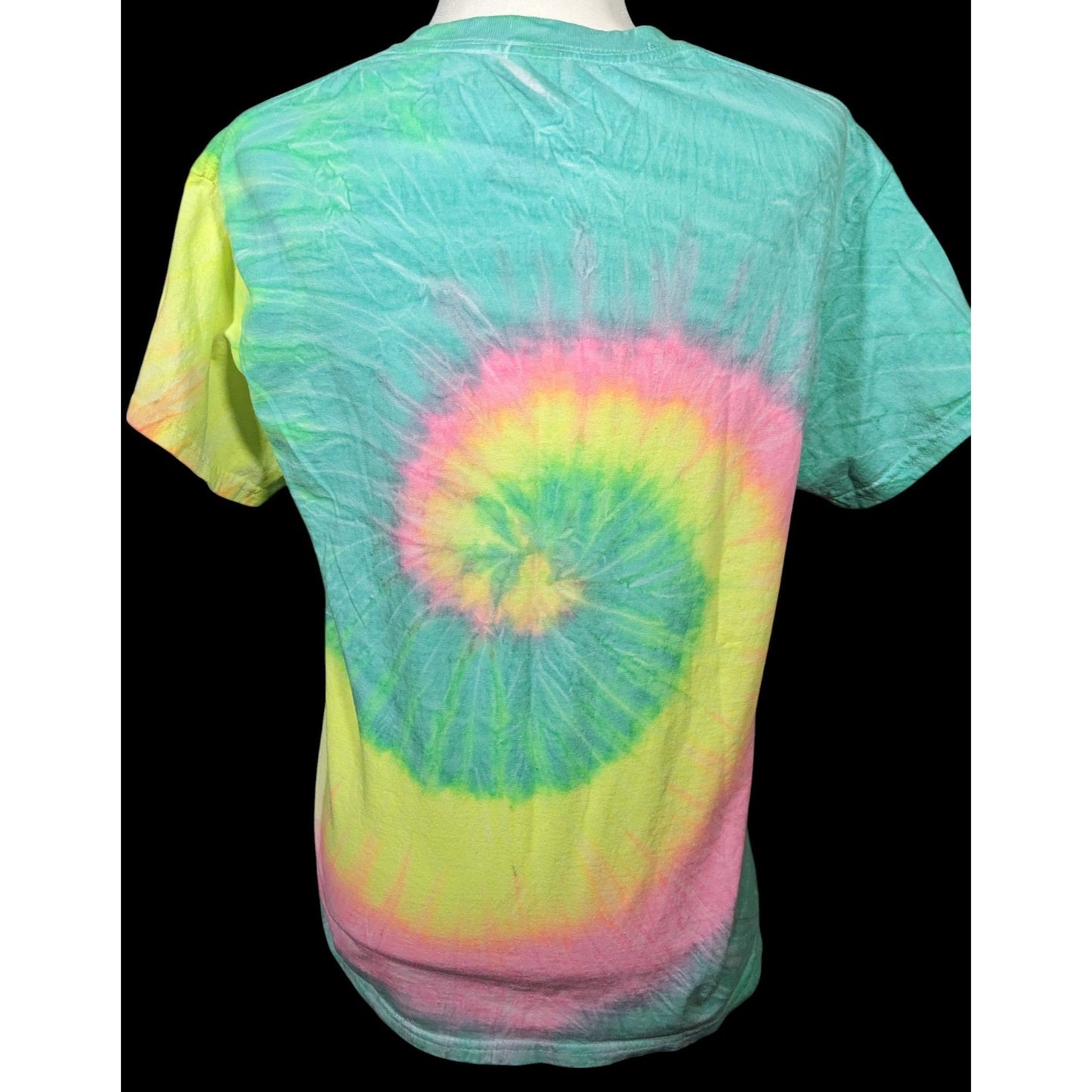 Spencer's Retro Groovy Rainbow Tie-Dye Prismatic Mushroom Shirt Size Medium