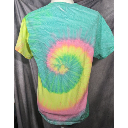 Spencer's Retro Groovy Rainbow Tie-Dye Prismatic Mushroom Shirt Size Medium