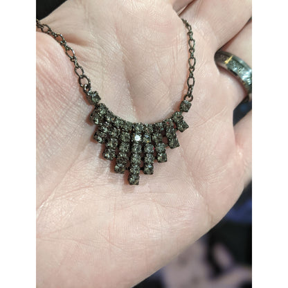 Vintage Gothic Rhinestone Necklace With Tiered Design
