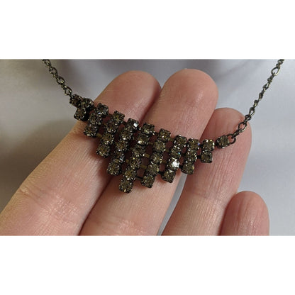 Vintage Gothic Rhinestone Necklace With Tiered Design