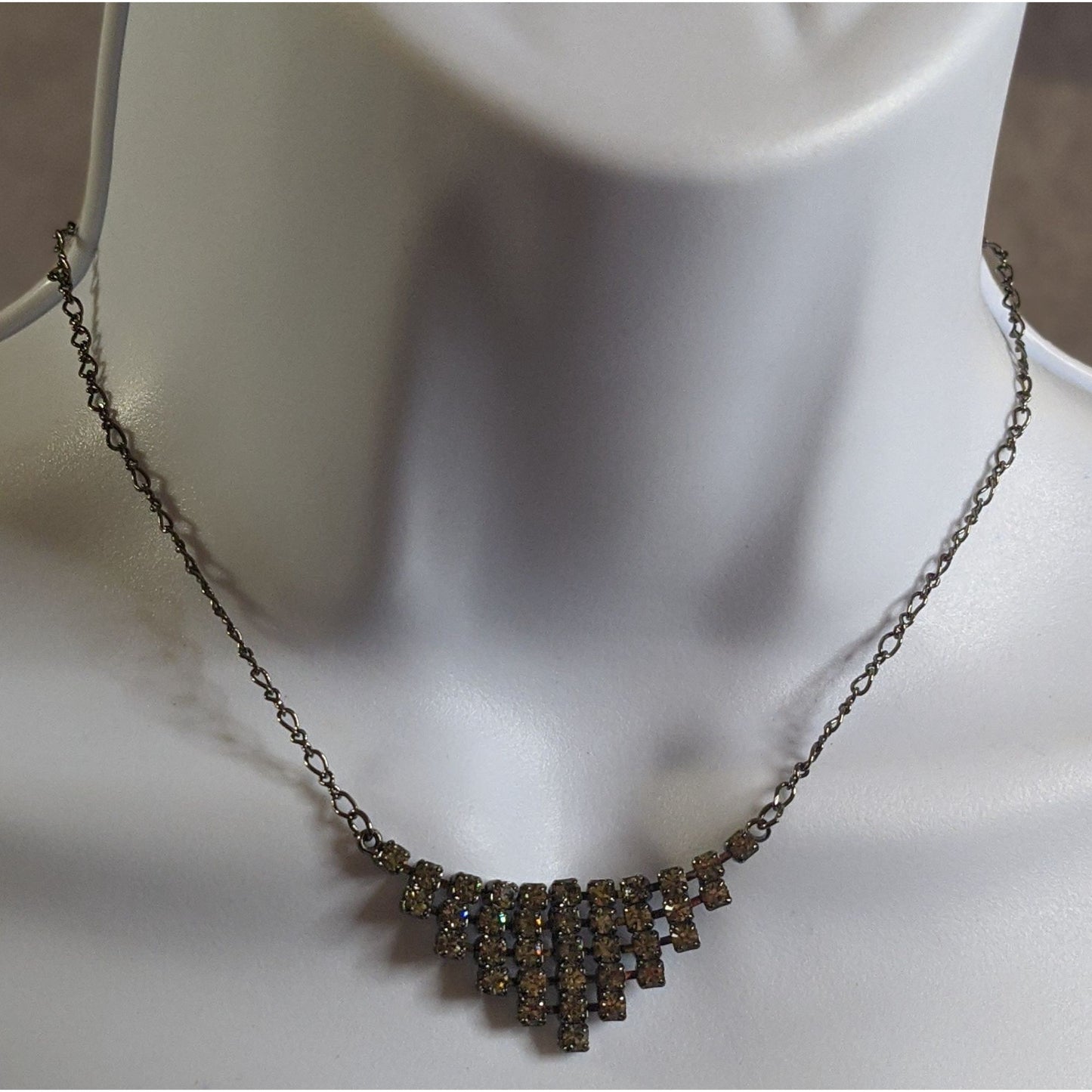 Vintage Gothic Rhinestone Necklace With Tiered Design