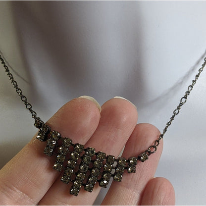 Vintage Gothic Rhinestone Necklace With Tiered Design