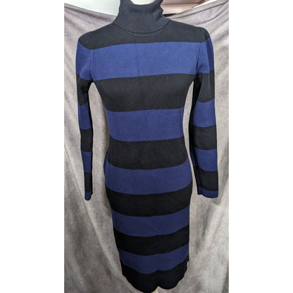 JCrew Preppy Goth Black And Purple Striped Dress