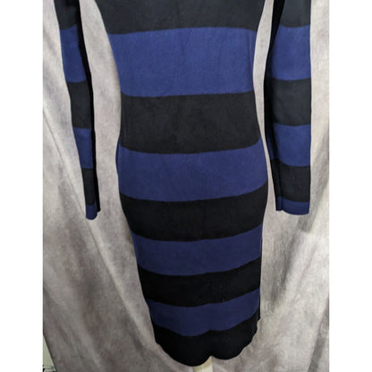 JCrew Preppy Goth Black And Purple Striped Dress