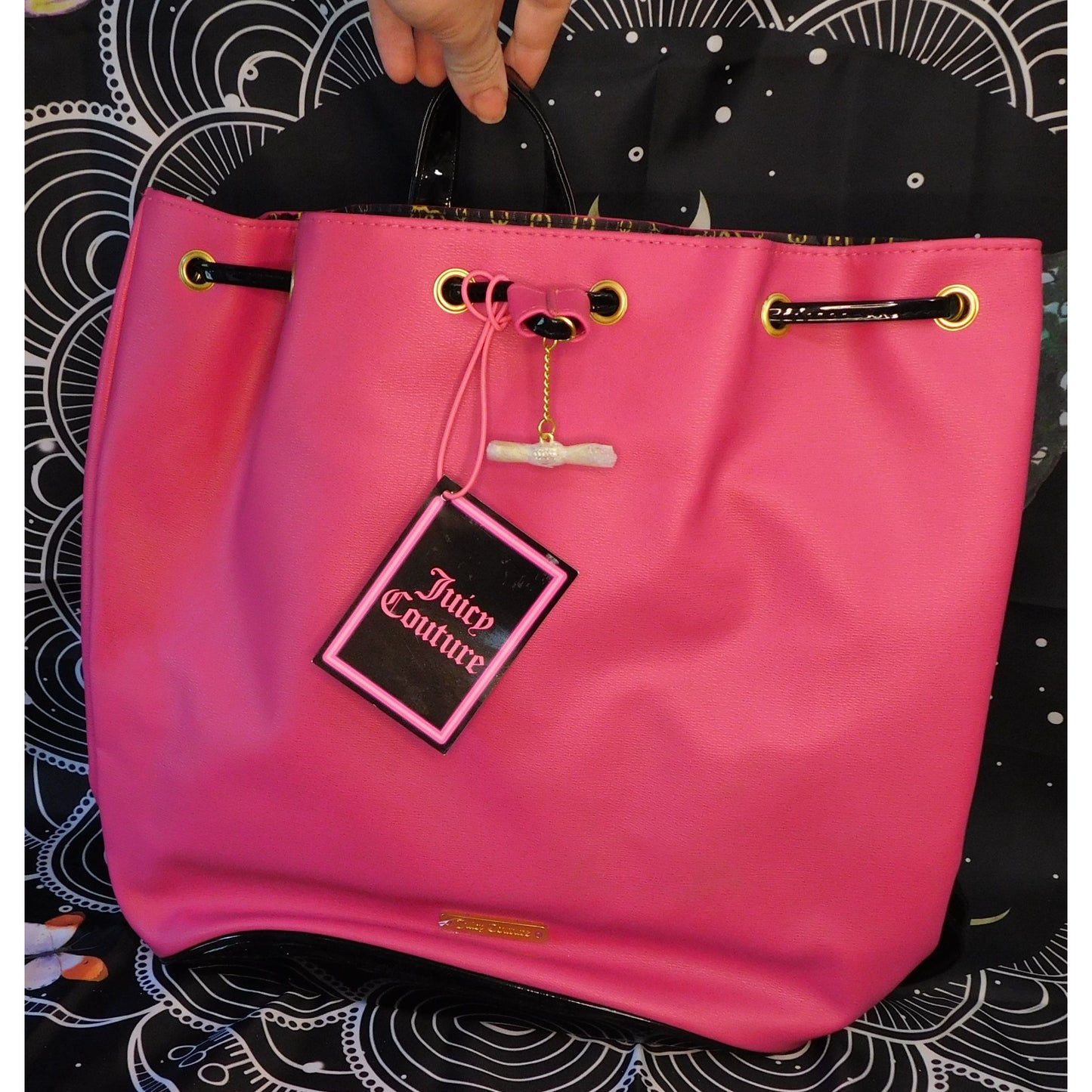 Juicy Couture Black And Pink Backpack NWT