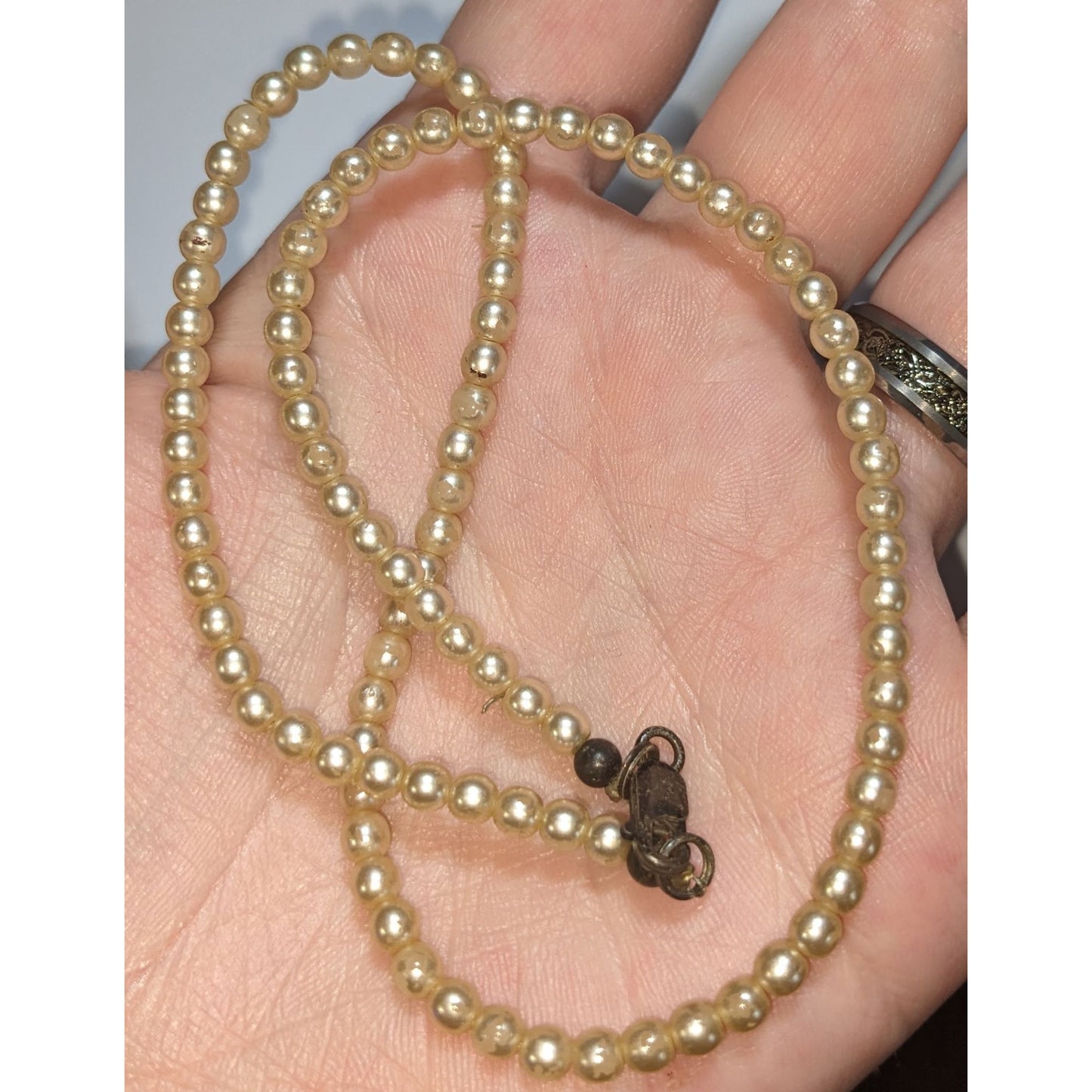 Coquette Vintage Faux Pearl Beaded Strand Necklace Classic Bridal Elegant