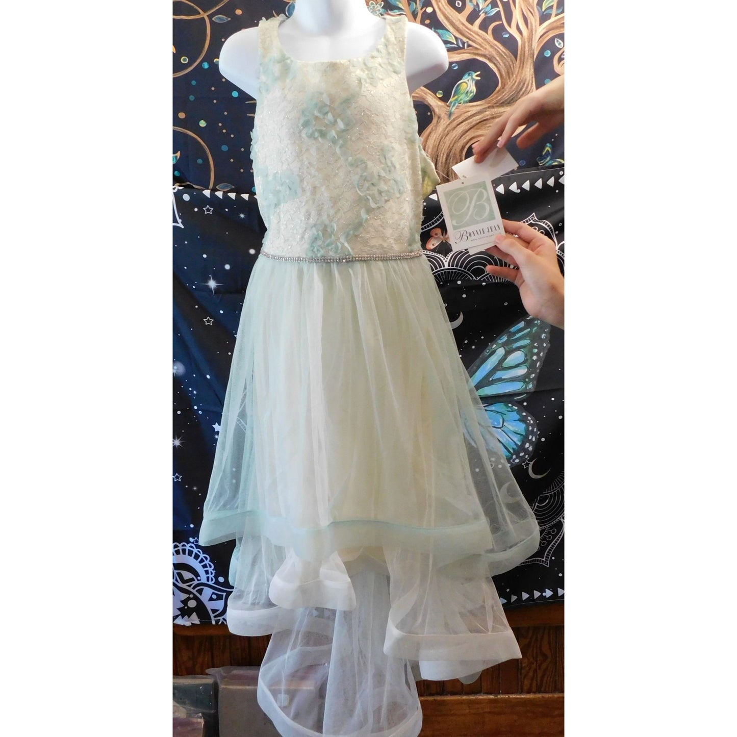 Bonnie Jean Pastel Floral Layered Hi-Low Dress