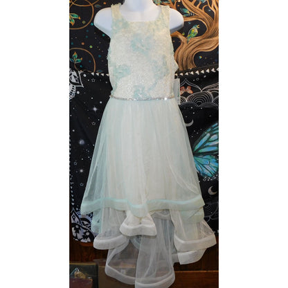 Bonnie Jean Pastel Floral Layered Hi-Low Dress