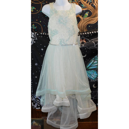 Bonnie Jean Pastel Floral Layered Hi-Low Dress